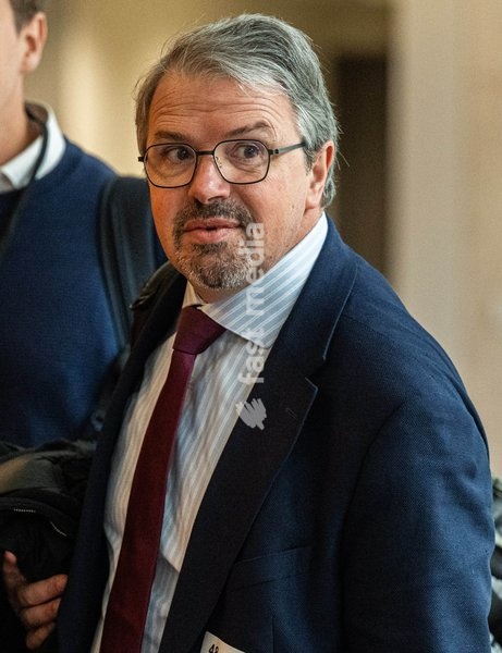 Belgian federal prosecutor Frederic Van Leeuw pictured during a session of the chamber commission for Justice, on Tuesday 20 October 2026, at the federal parliament in Brussels. The commission will discuss the recent shootings in Brussels