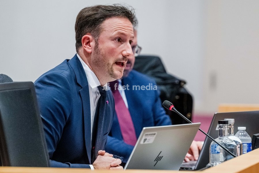 Brussels' King's Prosecutor Julien Moinil pictured during a session of the chamber commission for Justice, on Tuesday 20 October 2026, at the federal parliament in Brussels. The commission will discuss the recent shootings in Brussels