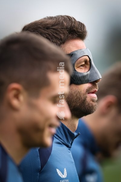 Club's Brandon Mechele is pictured during a training session of Belgian soccer team Club Brugge KV, Tuesday 20 October 2026 in Knokke-Heist. Club is preparing for the third game in the UEFA Champions League league phase against French team Racing Club de Lens tomorrow