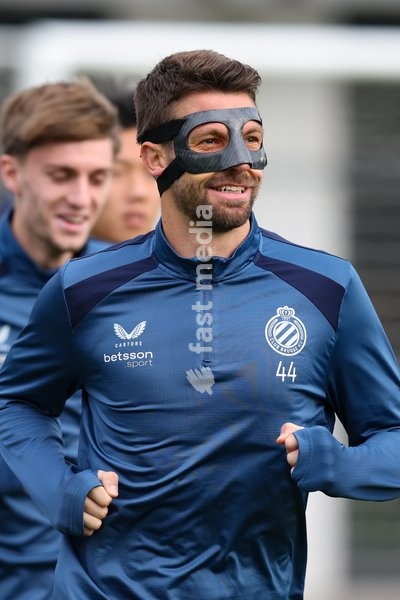 Club's Brandon Mechele is pictured during a training session of Belgian soccer team Club Brugge KV, Tuesday 20 October 2026 in Knokke-Heist. Club is preparing for the third game in the UEFA Champions League league phase against French team Racing Club de Lens tomorrow