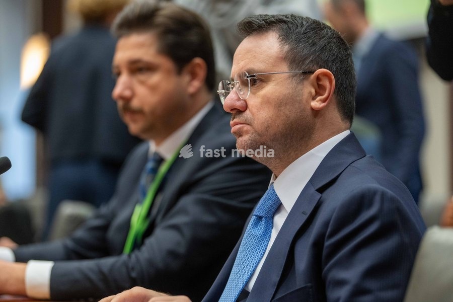 Turkey's Interior Minister Mustafa Ciftci (R) is pictured at a meeting of several Federal Minister's with a Turkish delegation, Tuesday 20 October 2026, in Brussels