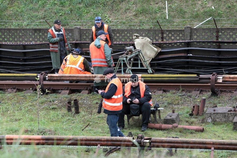 Repair workers restore tracks near the Chernihivska metro station damaged by a Russian strike in Kyiv, Ukraine, on October 19, 2026. During the night and morning, Russia launched a strike on the capital with ballistic missiles, cruise missiles, and drones. According to the Kyiv City State…