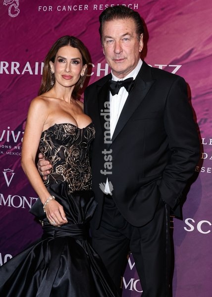 MANHATTAN, NEW YORK CITY, NEW YORK, USA - OCTOBER 19: Hilaria Baldwin and husband Alec Baldwin arrive at the 28th Annual Angel Ball Benefiting Gabrielle's Angel Foundation For Cancer Research held at Cipriani Wall Street on October 19, 2026 in Manhattan, New York City, New York, United States