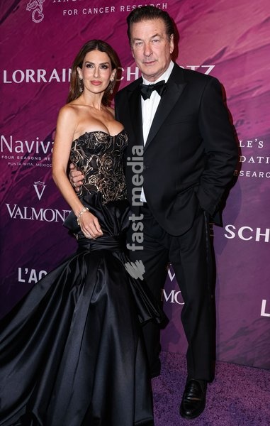 MANHATTAN, NEW YORK CITY, NEW YORK, USA - OCTOBER 19: Hilaria Baldwin and husband Alec Baldwin arrive at the 28th Annual Angel Ball Benefiting Gabrielle's Angel Foundation For Cancer Research held at Cipriani Wall Street on October 19, 2026 in Manhattan, New York City, New York, United States