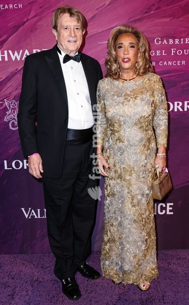 MANHATTAN, NEW YORK CITY, NEW YORK, USA - OCTOBER 19: Peter Cervinka and Denise Rich arrive at the 28th Annual Angel Ball Benefiting Gabrielle's Angel Foundation For Cancer Research held at Cipriani Wall Street on October 19, 2026 in Manhattan, New York City, New York, United States