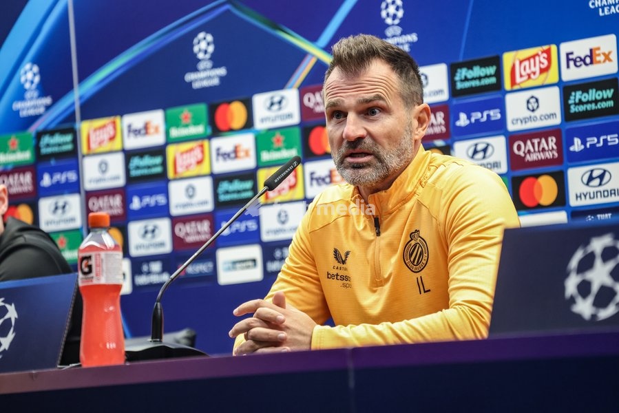 Club's head coach Ivan Leko is pictured during a press conference of Belgian soccer team Club Brugge KV, Tuesday 20 October 2026 in Knokke-Heist. Club is preparing for the third game in the UEFA Champions League league phase against French team Racing Club de Lens tomorrow