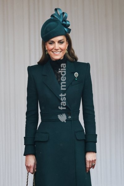 Britain's Kate, Princess of Wales attends a welcome ceremony for Oman's Sultan Haitham bin Tariq on the Royal Dais at Datchet Road during the Sultan's state visit to Britain, in Windsor, Britain, October 20, 2026