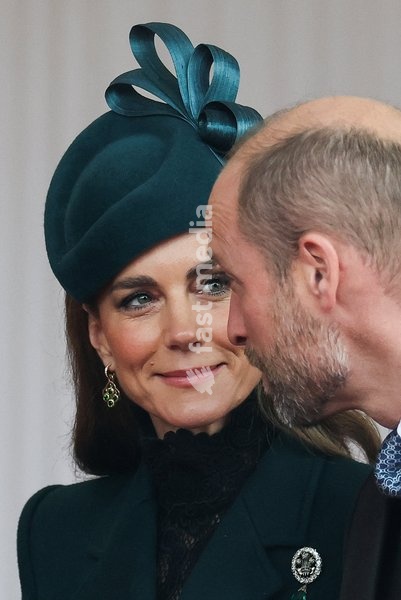 Britain's William, Prince of Wales and Kate, Princess of Wales attend a welcome ceremony for Oman's Sultan Haitham bin Tariq on the Royal Dais at Datchet Road during the Sultan's state visit to Britain, in Windsor, Britain, October 20, 2026