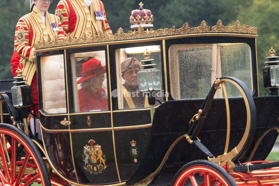 Queen Camilla and Deputy Prime Minister -Shihab bin Tariq Al Said arrive at Windsor Castle for the Ceremonial Welcome for the State Visit of The Sultan of Oman in Windsor, England, UK on Tuesday 20 October, 2026
