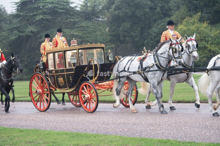 King Charles III and The Sultan of Oman - Haitham bin Tariq Al Said arrive at Windsor Castle for the Ceremonial Welcome for the State Visit of The Sultan of Oman in Windsor, England, UK on Tuesday 20 October, 2026