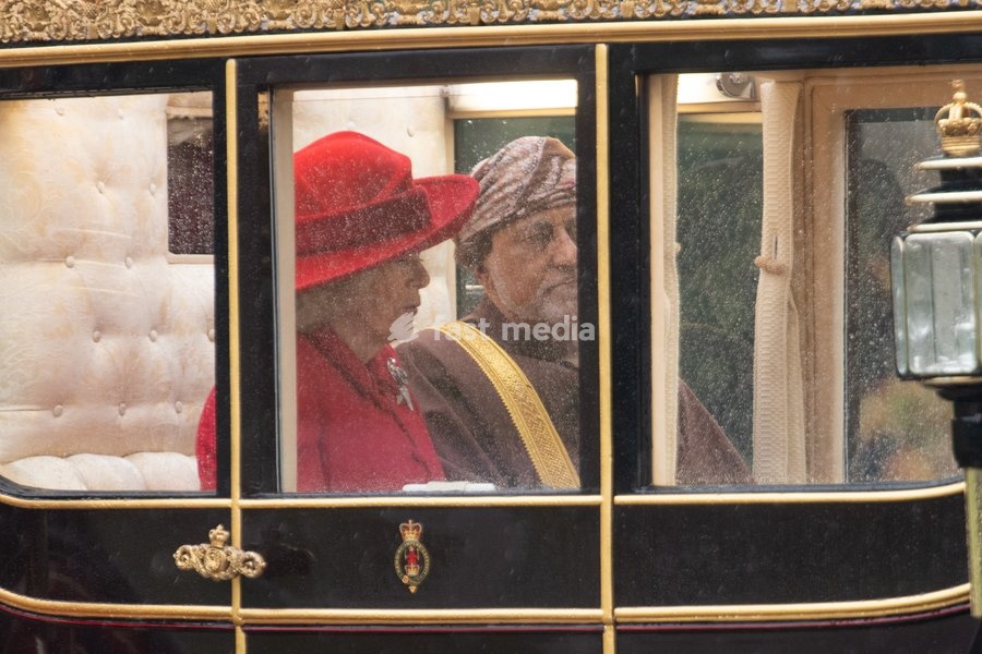Queen Camilla and Deputy Prime Minister -Shihab bin Tariq Al Said arrive at Windsor Castle for the Ceremonial Welcome for the State Visit of The Sultan of Oman in Windsor, England, UK on Tuesday 20 October, 2026