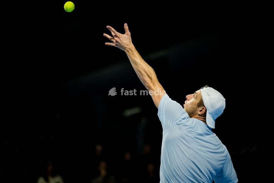 Tallon Griekspoor of the Netherlands pictured in action during the European Open ATP tennis tournament in Brussels, on Tuesday 20 October. This year's edition of the tournament is taking place from 17 to 25 October
