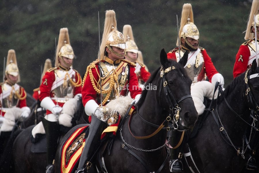 Members of the Coldstream Guards at Windsor Castle for the Ceremonial Welcome for the State Visit of The Sultan of Oman in Windsor, England, UK on Tuesday 20 October, 2026