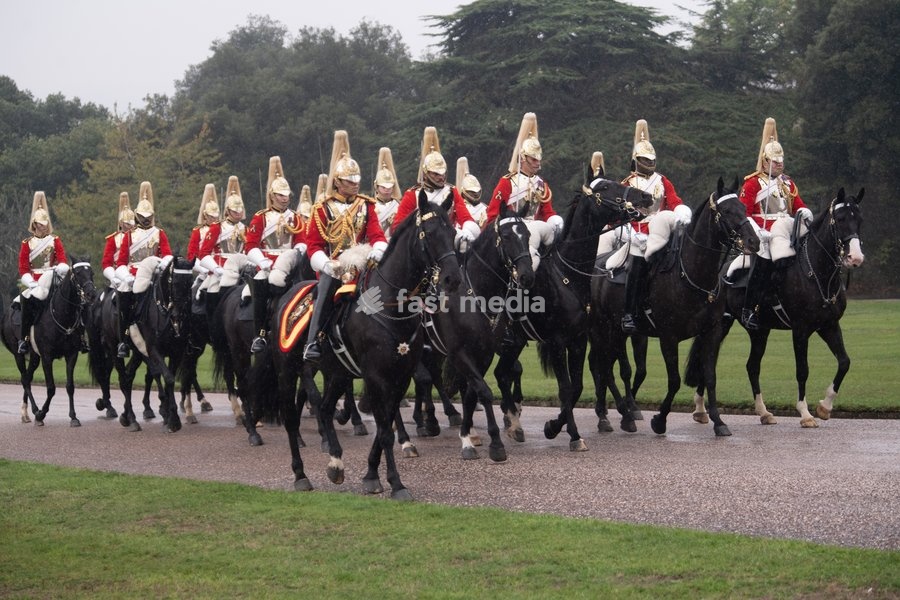 Members of the Coldstream Guards at Windsor Castle for the Ceremonial Welcome for the State Visit of The Sultan of Oman in Windsor, England, UK on Tuesday 20 October, 2026