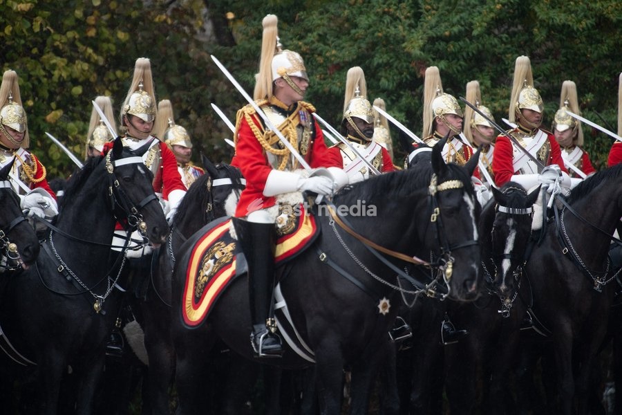 Members of the Coldstream Guards at Windsor Castle for the Ceremonial Welcome for the State Visit of The Sultan of Oman in Windsor, England, UK on Tuesday 20 October, 2026