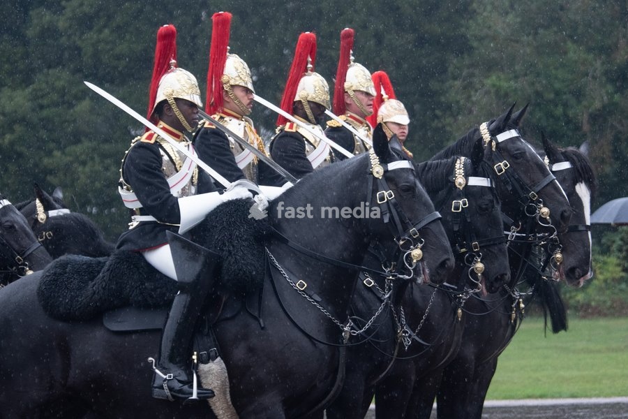 Members of the Coldstream Guards at Windsor Castle for the Ceremonial Welcome for the State Visit of The Sultan of Oman in Windsor, England, UK on Tuesday 20 October, 2026
