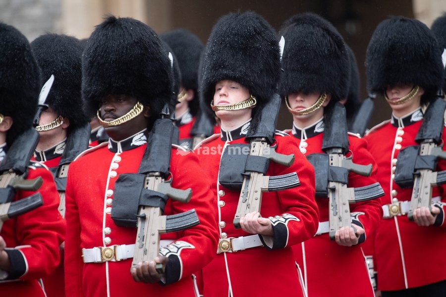 Members of the Scots guards at Windsor Castle for the Ceremonial Welcome for the State Visit of The Sultan of Oman in Windsor, England, UK on Tuesday 20 October, 2026