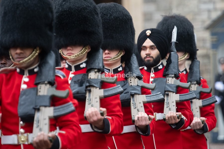Members of the Grenadier guards at Windsor Castle for the Ceremonial Welcome for the State Visit of The Sultan of Oman in Windsor, England, UK on Tuesday 20 October, 2026