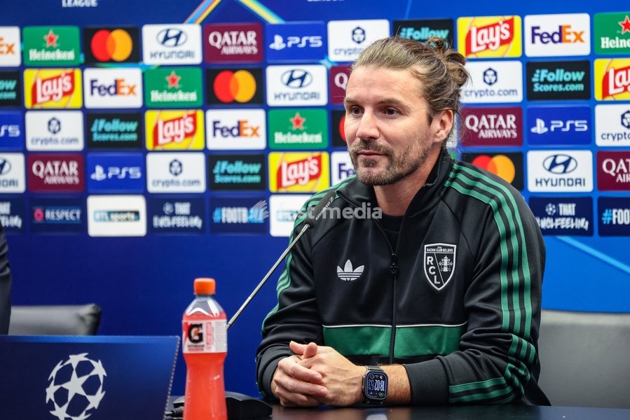 Lens' head coach Yannick Cahuzac pictured during a press conference of French soccer team Racing Club de Lens, Tuesday 20 October 2026 in Brugge. The team is preparing for the third game in the UEFA Champions League league phase against Club Brugge tomorrow