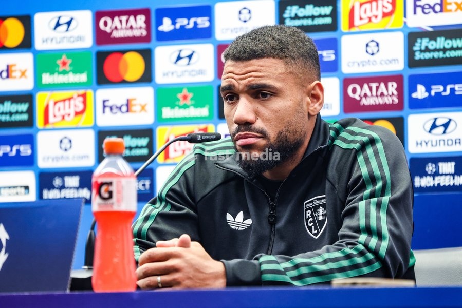 Lens' Matthieu Udol is pictured during a press conference of French soccer team Racing Club de Lens, Tuesday 20 October 2026 in Brugge. The team is preparing for the third game in the UEFA Champions League league phase against Club Brugge tomorrow