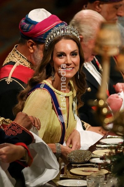 Britain's Kate, Princess of Wales attends a State Banquet at Windsor Castle during the state visit of Oman's Sultan Haitham bin Tariq to Britain, in Windsor, Britain, October 20, 2026