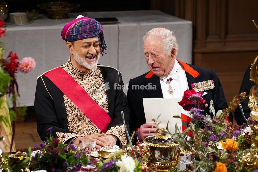 The Sultan of Oman, Sultan Haitham bin Tarik al Said (left) with King Charles III during the state banquet for the Sultan of Oman, Sultan Haitham bin Tarik al Said at Windsor Castle, Berkshire, on day one of his state visit to the UK. Picture date: Tuesday October 20, 2026