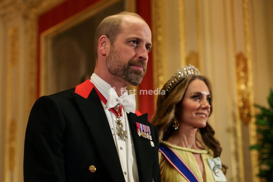 Britain's William and Kate, Prince and Princess of Wales, arrive for a State Banquet at Windsor Castle during the Oman's Sultan Haitham bin Tariq state visit to Britain, in Windsor, Britain, October 20, 2026