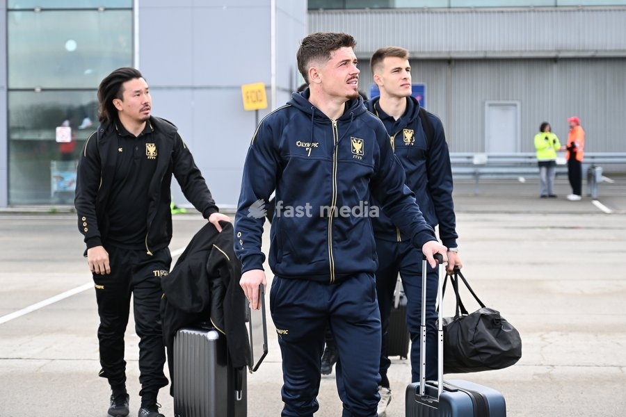 STVV's Arbnor Muja pictured at the departure of Belgian soccer team Sint-Truidense VV, flying from Liege airport towards Denmark on Wednesday 21 October 2026. Tomorrow STVV will play Danish FC Midtjylland on the second day of the UEFA Conference League league phase