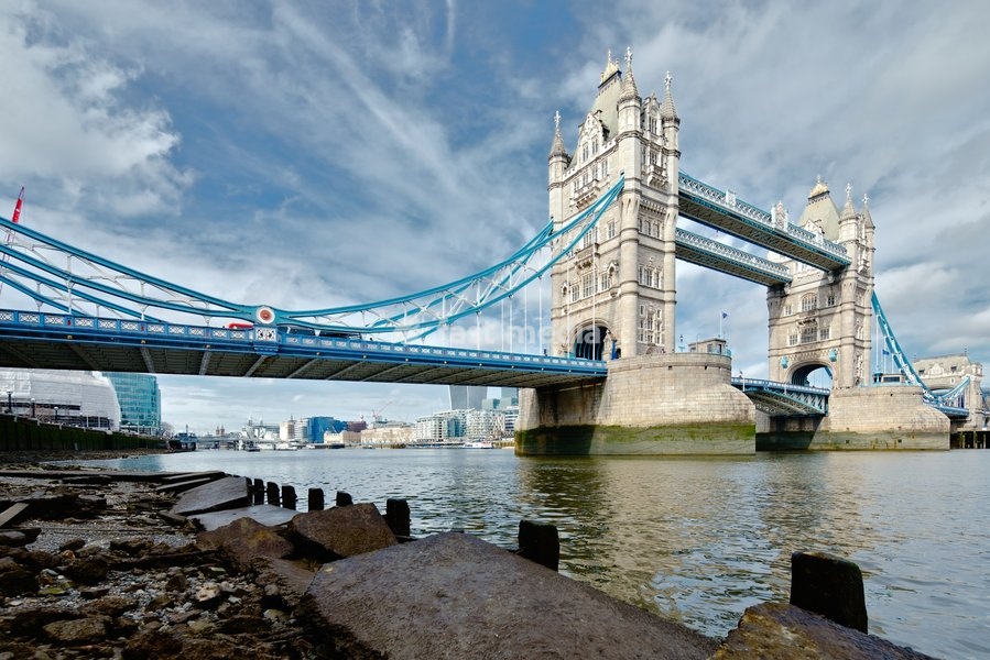 Tower Bridge across river Thames in London