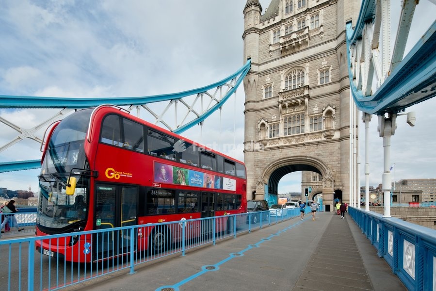 Tower Bridge across river Thames in London