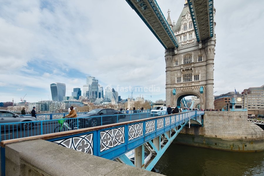 Tower Bridge across river Thames in London