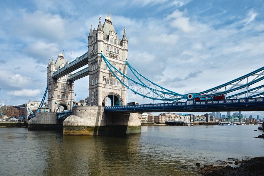 Tower Bridge across river Thames in London
