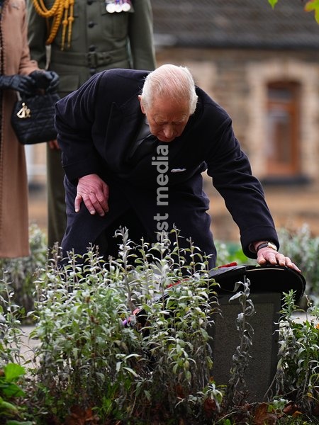 King Charles III lays a wreath at Aberfan Memorial Garden, where survivors, bereaved parents and members of the community are paying tribute to the 144 people who lost their lives in the Aberfan disaster on October 21 1966. Picture date: Wednesday October 21, 2026