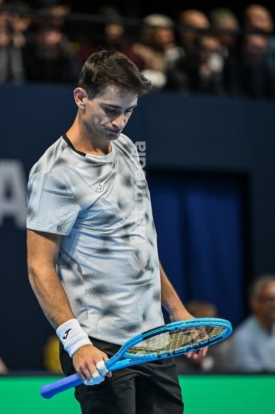 Mariano Navone of Argentina pictured in action during the European Open ATP tennis tournament in Brussels, on 21 October. This year's edition of the tournament is taking place from 17 to 25 October