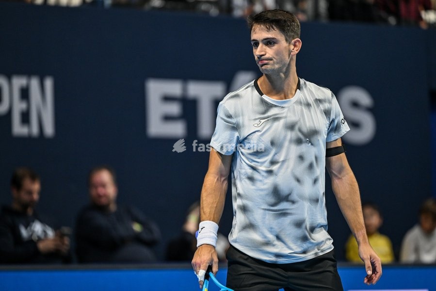 Mariano Navone of Argentina look dejected during the European Open ATP tennis tournament in Brussels, on 21 October. This year's edition of the tournament is taking place from 17 to 25 October