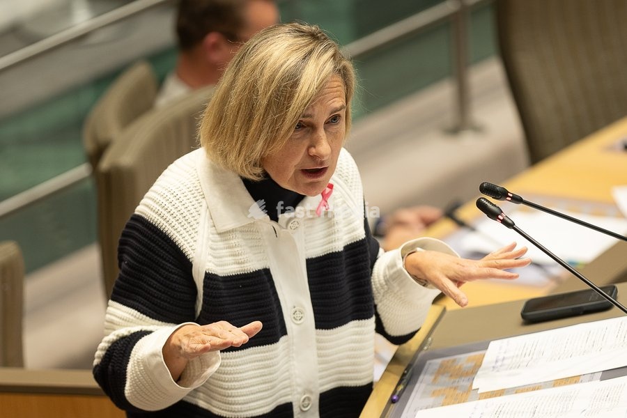 Flemish Minister for Domestic Governance and Integration Hilde Crevits pictured during a plenary session of the Flemish Parliament, Wednesday 21 October 2026, in Brussels