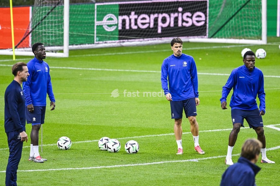 Tiago Araujo of KAA Gent pictured during a training session of Belgian soccer team KAA Gent, Wednesday 21 October 2026 in Braga, Portugal. The team is preparing for the second match of the UEFA Conference League league phase against Portuguese SC Braga tomorrow