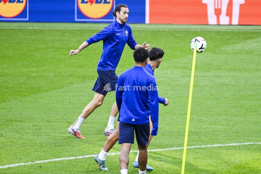 Christian Burgess of KAA Gent pictured in action during a training session of Belgian soccer team KAA Gent, Wednesday 21 October 2026 in Braga, Portugal. The team is preparing for the second match of the UEFA Conference League league phase against Portuguese SC Braga tomorrow