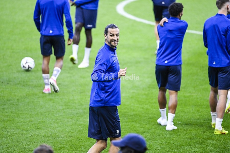 Christian Burgess of KAA Gent pictured during a training session of Belgian soccer team KAA Gent, Wednesday 21 October 2026 in Braga, Portugal. The team is preparing for the second match of the UEFA Conference League league phase against Portuguese SC Braga tomorrow