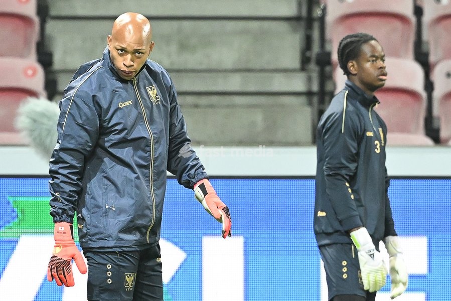 STVV's goalkeeper Leo Kokubo pictured during a training session of Belgian soccer team Sint-Truidense VV, Wednesday 21 October 2026 in Herning, Denmark, in preparation of tomorrow's game against Danish FC Midtjylland on the second day of the UEFA Conference League league phase