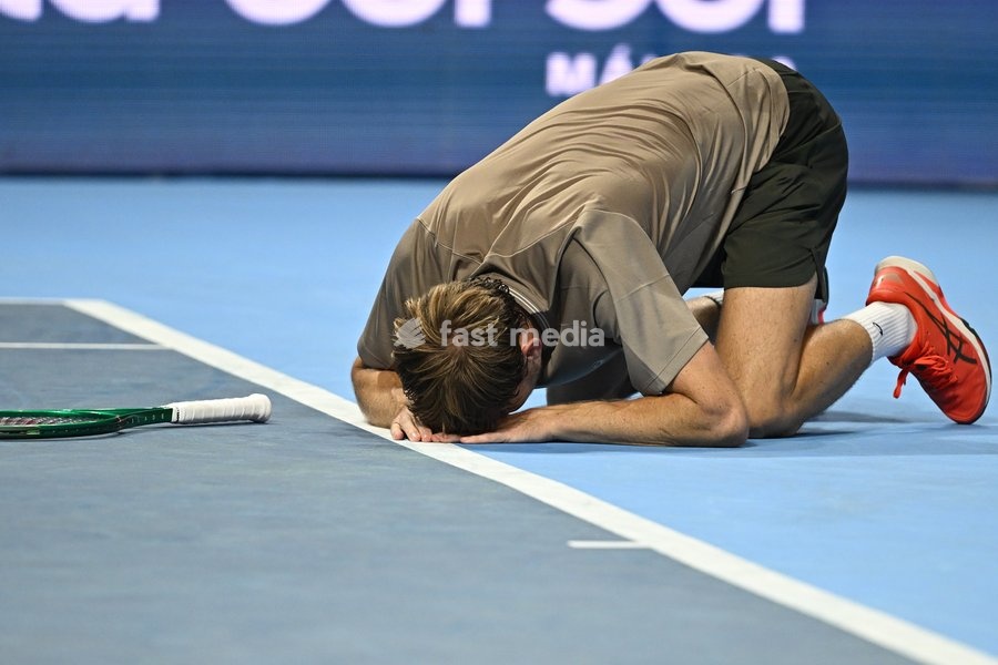 Belgian David Goffin reacts after winning his first match at the European Open ATP tennis tournament in Brussels, on Wednesday 21 October 2026. This year's edition of the tournament is taking place from 17 to 25 October