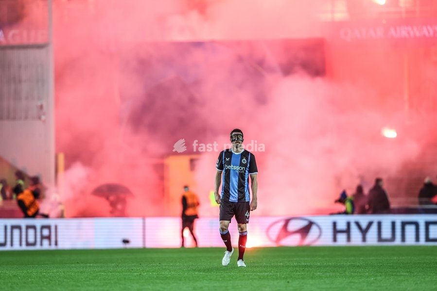 Club's Brandon Mechele is pictured during a soccer game between Belgian Club Brugge KV and French Racing Club de Lens, Wednesday 21 October 2026 in Brugge, on day three of the UEFA Champions League league phase