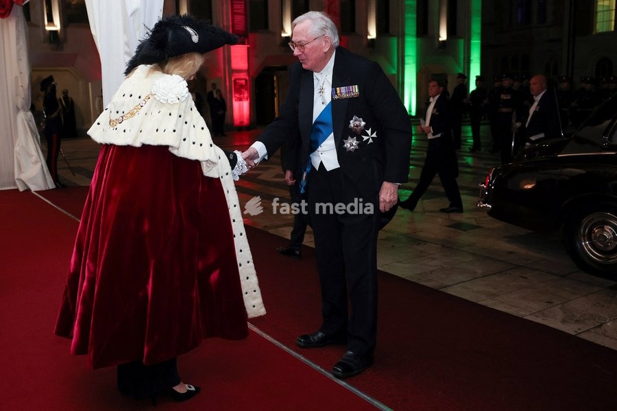Prince Richard, Duke of Gloucester, arrives to attend the Guildhall State Banquet during the Sultan's state visit to Britain, in London, Britain, October 21, 2026