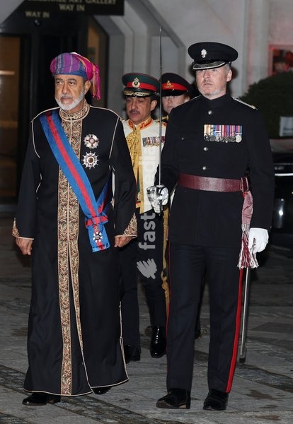 Oman's Sultan Haitham bin Tariq arrives to attend the Guildhall State Banquet during his state visit to Britain, in London, October 21, 2026