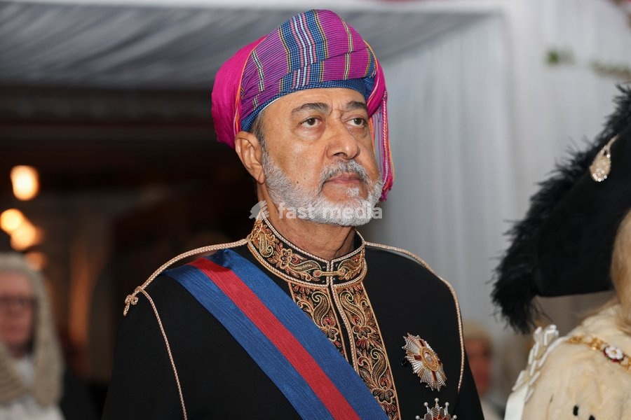 Oman's Sultan Haitham bin Tariq arrives to attend the Guildhall State Banquet during his state visit to Britain, in London, October 21, 2026
