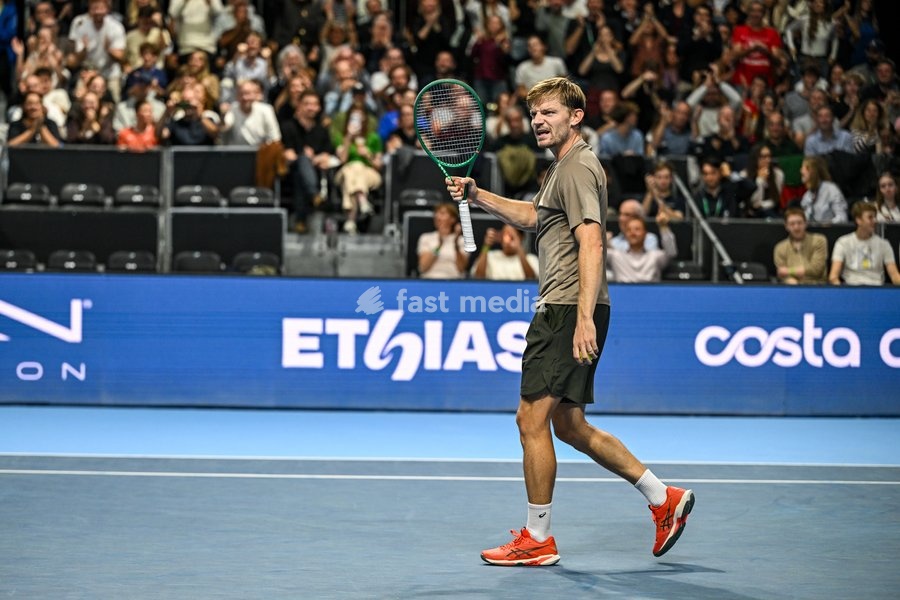 David Goffin of Belgium pictured in action during the European Open ATP tennis tournament in Brussels, on 21 October. This year's edition of the tournament is taking place from 17 to 25 October