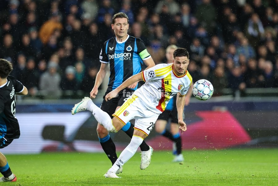 Lens' Franjo Ivanovic is pictured in action during a soccer game between Belgian Club Brugge KV and French Racing Club de Lens, Wednesday 21 October 2026 in Brugge, on day three of the UEFA Champions League league phase