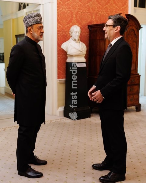 21/10/2026. London, United Kingdom. Prime Minister Andy Burnham meets Haitham bin Tariq, Sultan of Oman at 10 Downing Street