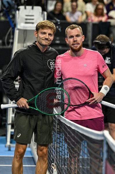 David Goffin of Belgium, Remy Bertola of Switzerland pictured before the European Open ATP tennis tournament in Brussels, on 21 October. This year's edition of the tournament is taking place from 17 to 25 October