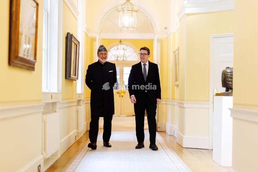 21/10/2026. London, United Kingdom. Prime Minister Andy Burnham meets Haitham bin Tariq, Sultan of Oman at 10 Downing Street